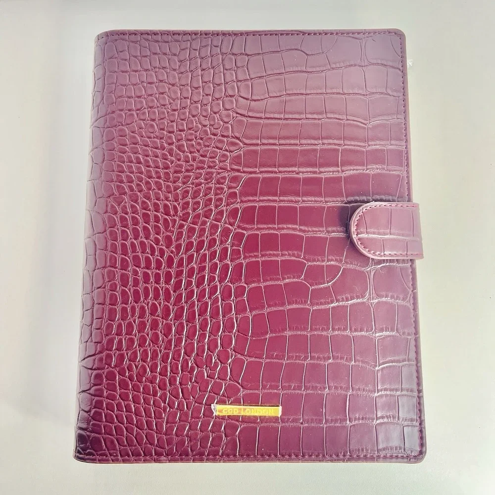 CGD London Classic Agenda & Full Year Planning Inserts Burgundy Vegan Croc